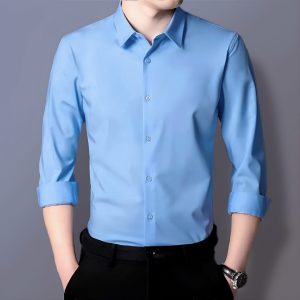 Sky-blue micro shirt